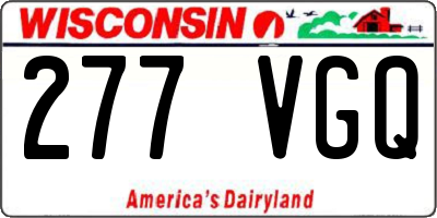 WI license plate 277VGQ