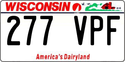 WI license plate 277VPF