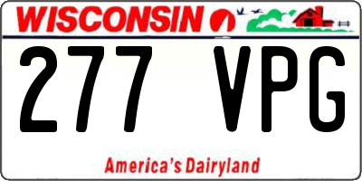 WI license plate 277VPG