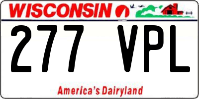 WI license plate 277VPL