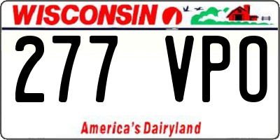 WI license plate 277VPO