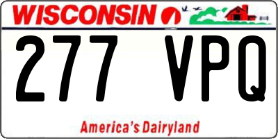 WI license plate 277VPQ