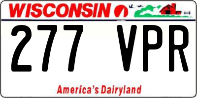WI license plate 277VPR