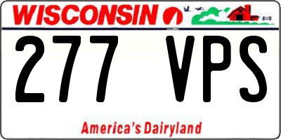 WI license plate 277VPS
