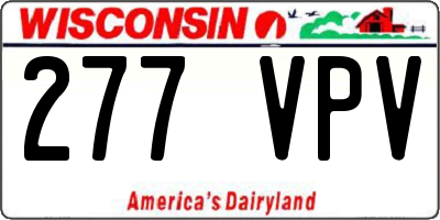 WI license plate 277VPV