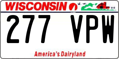 WI license plate 277VPW
