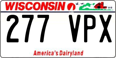 WI license plate 277VPX