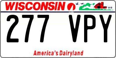 WI license plate 277VPY