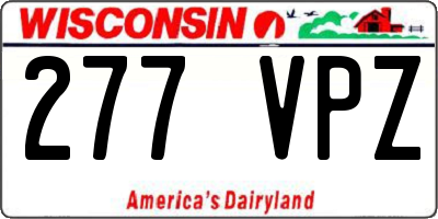 WI license plate 277VPZ