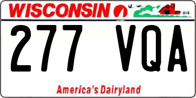 WI license plate 277VQA