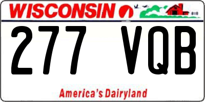 WI license plate 277VQB