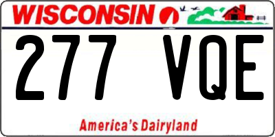 WI license plate 277VQE