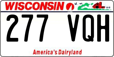 WI license plate 277VQH