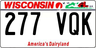 WI license plate 277VQK