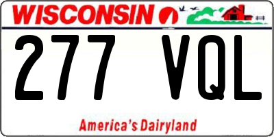 WI license plate 277VQL