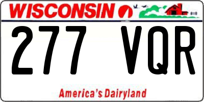 WI license plate 277VQR