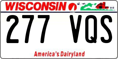 WI license plate 277VQS
