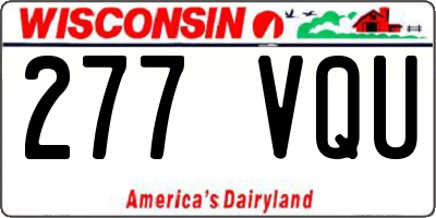 WI license plate 277VQU