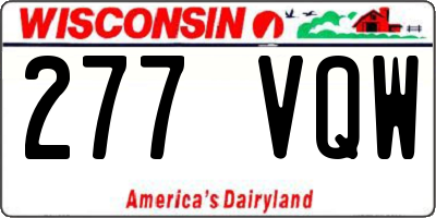 WI license plate 277VQW