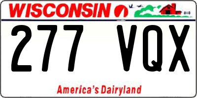 WI license plate 277VQX