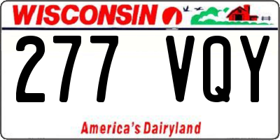 WI license plate 277VQY