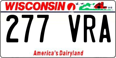 WI license plate 277VRA