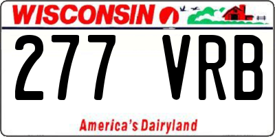 WI license plate 277VRB