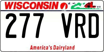 WI license plate 277VRD