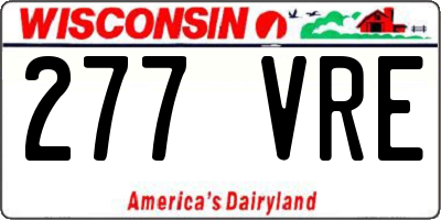 WI license plate 277VRE