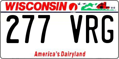 WI license plate 277VRG