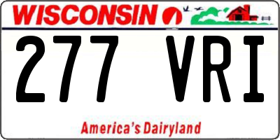 WI license plate 277VRI