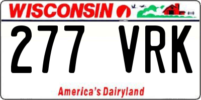 WI license plate 277VRK