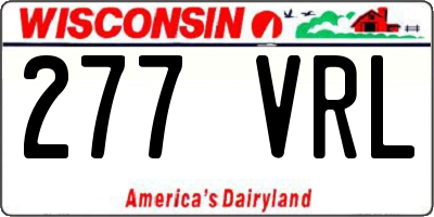 WI license plate 277VRL