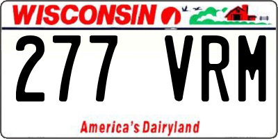 WI license plate 277VRM