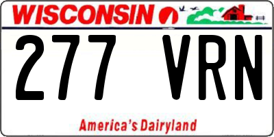 WI license plate 277VRN