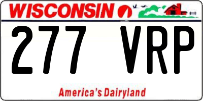 WI license plate 277VRP