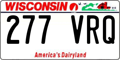 WI license plate 277VRQ