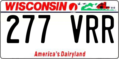 WI license plate 277VRR