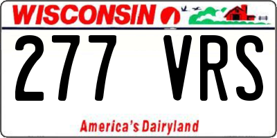WI license plate 277VRS