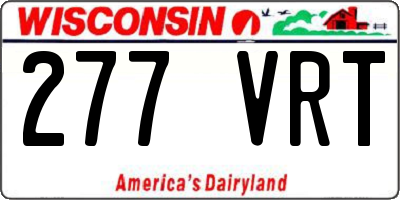 WI license plate 277VRT