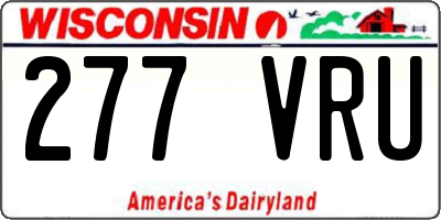 WI license plate 277VRU