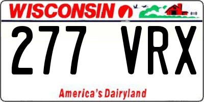 WI license plate 277VRX