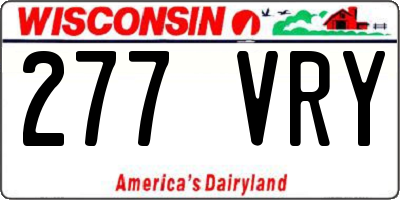 WI license plate 277VRY