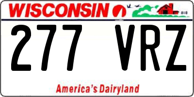 WI license plate 277VRZ