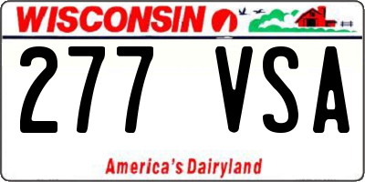 WI license plate 277VSA