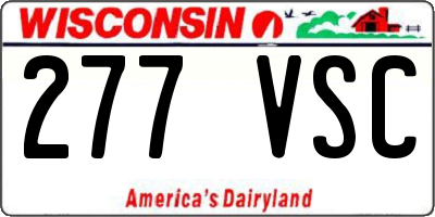 WI license plate 277VSC