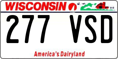 WI license plate 277VSD