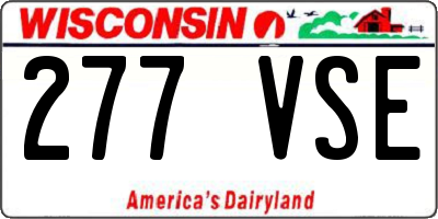 WI license plate 277VSE