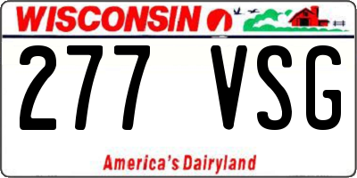 WI license plate 277VSG