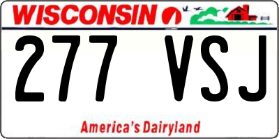 WI license plate 277VSJ